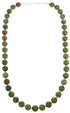 Sterling Silver Unakite Southwest Bead Necklace RX115238